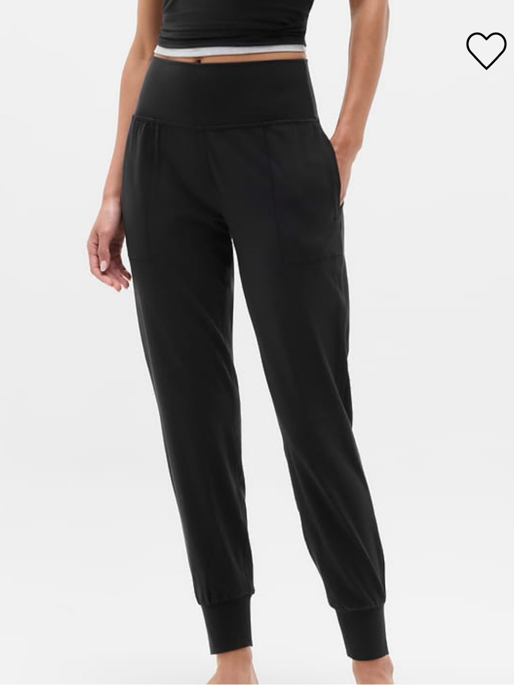 Athleta Salutation Black High-Rise Track Joggers